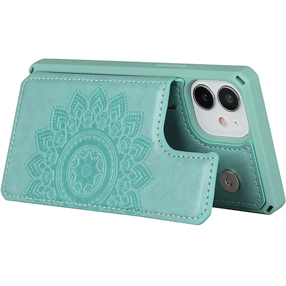 5for$10 Datura Flowers iPhone 12 Pro & iPhone 12 Wallet Case 3 Card Holder Case - Picture 6 of 10